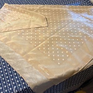 Vintage Ralph Lauren silk scarf. Beige and white.